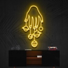 Biz Bu İşin Keyif Kısmındayız El Gezegenler Galaksi Figürlü Dekoratif Neon Tabela