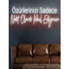 Biz Bu İşin Keyif Kısmındayız Özürlerinizi Sadece Nakit Olarak Kabul Ediyorum Yazılı Neon Tabela