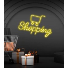 Biz Bu İşin Keyif Kısmındayız Shopping Yazılı ve Şekilli Neon Tabela