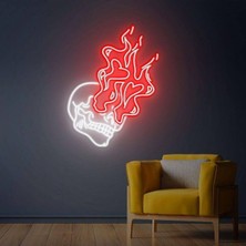 Biz Bu İşin Keyif Kısmındayız Ateşli Kurukafa Neon Tabela