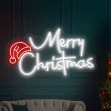 Biz Bu İşin Keyif Kısmındayız Merry Christmas Yazılı Yılbaşı Temalı Neon Tabela