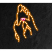 Biz Bu İşin Keyif Kısmındayız Ayak Masajı Şekilli Neon Tabela