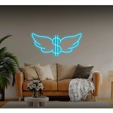 Biz Bu İşin Keyif Kısmındayız Dolarlı Kanat Şekilli Neon Tabela