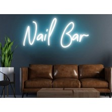 Biz Bu İşin Keyif Kısmındayız Nail Bar Yazılı Neon Tabela