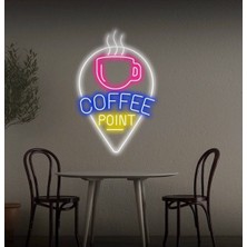 Biz Bu İşin Keyif Kısmındayız Coffee Poınt Yazılı ve Şekilli Neon Tabela