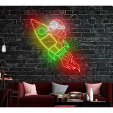 Biz Bu İşin Keyif Kısmındayız Noel Baba Figürlü Neon Tabela