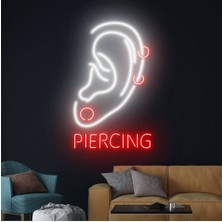 Biz Bu İşin Keyif Kısmındayız Pıercıng Yazılı ve Şekilli Neon Tabela