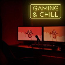 Biz Bu İşin Keyif Kısmındayız Gamıng & Chıll Yazılı Neon Tabela