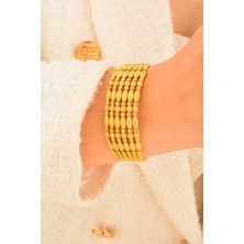 Cebeci Mat Boncuk 6 Sıra Kelepçe Bilezik