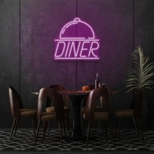Biz Bu İşin Keyif Kısmındayız Restoranlara Özel Diner Yazılı ve Şekilli Neon Tabela