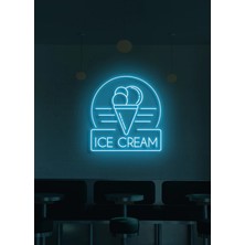 Biz Bu İşin Keyif Kısmındayız Ice Cream Yazılı ve Şekilli Neon Tabela