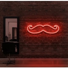 Biz Bu İşin Keyif Kısmındayız Bıyık Figürlü Neon Tabela