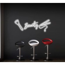Biz Bu İşin Keyif Kısmındayız Beauty Yazılı ve Şekilli Neon Tabela