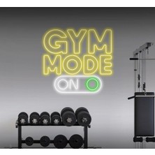 Biz Bu İşin Keyif Kısmındayız Gym Mode On Yazılı ve Şekilli Neon Tabela