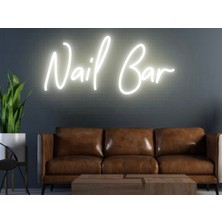 Biz Bu İşin Keyif Kısmındayız Nail Bar Yazılı Neon Tabela