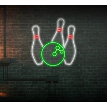 Biz Bu İşin Keyif Kısmındayız Bowling Topu ve Lobutu Şekilli Neon Tabela