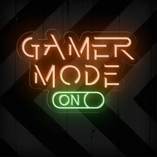 Biz Bu İşin Keyif Kısmındayız Gamer Mode On Yazılı ve Şekilli Neon Tabela