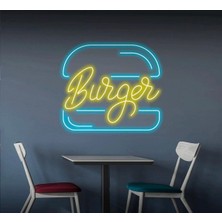 Biz Bu İşin Keyif Kısmındayız Burger Yazılı ve Şekilli Neon Tabela