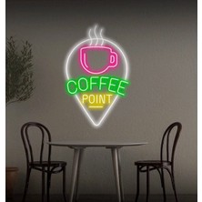 Biz Bu İşin Keyif Kısmındayız Coffee Poınt Yazılı ve Şekilli Neon Tabela