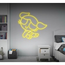 Biz Bu İşin Keyif Kısmındayız Power Puff Girls Bubbles Figürlü Neon Tabela