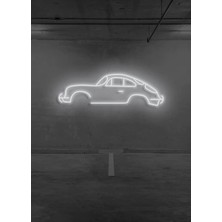 Biz Bu İşin Keyif Kısmındayız Rent A Carlara Özel Retro Araba Figürlü Neon Tabela