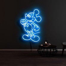 Biz Bu İşin Keyif Kısmındayız Mickey Mouse Figürlü Dekoratif Neon Tabela