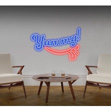 Biz Bu İşin Keyif Kısmındayız Yummy! Yazılı ve Şekilli Neon Tabela
