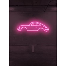 Biz Bu İşin Keyif Kısmındayız Rent A Carlara Özel Retro Araba Figürlü Neon Tabela