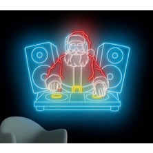 Biz Bu İşin Keyif Kısmındayız Dj Noel Baba Figürlü Neon Tabela