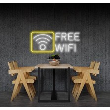 Biz Bu İşin Keyif Kısmındayız Free Wıfı Yazılı ve Şekilli Neon Tabela