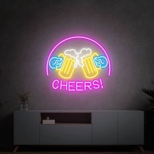 Biz Bu İşin Keyif Kısmındayız Cheers! Yazılı ve Şekilli Neon Tabela