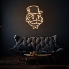 Biz Bu İşin Keyif Kısmındayız Monopoly Man Neon Tabela