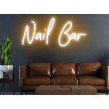 Biz Bu İşin Keyif Kısmındayız Nail Bar Yazılı Neon Tabela