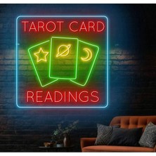 Biz Bu İşin Keyif Kısmındayız Tarot Card Readıngs Yazılı ve Şekilli Neon Tabela
