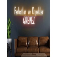 Biz Bu İşin Keyif Kısmındayız Ferhatlar ve Küpekler Giremez Yazılı Neon Tabela