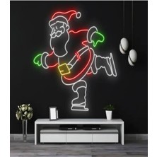 Biz Bu İşin Keyif Kısmındayız Noel Baba Figürlü Yılbaşı Temalı Neon Tabela