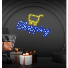 Biz Bu İşin Keyif Kısmındayız Shopping Yazılı ve Şekilli Neon Tabela