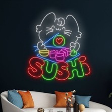 Biz Bu İşin Keyif Kısmındayız Sushi Yazılı ve Şekilli Neon Tabela