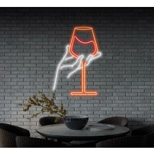 Biz Bu İşin Keyif Kısmındayız Şarap Bardağı Figürlü Neon Tabela