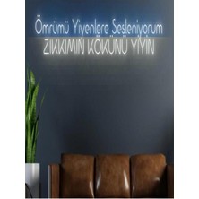 Biz Bu İşin Keyif Kısmındayız Ömrümü Yiyenlere Sesleniyorum Zıkkımın Kökünü Yiyin Yazılı Neon Tabela