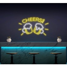 Biz Bu İşin Keyif Kısmındayız Cheers! Yazılı ve Şekilli Neon Tabela
