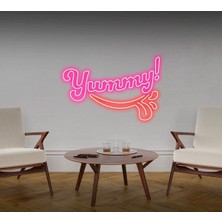 Biz Bu İşin Keyif Kısmındayız Yummy! Yazılı ve Şekilli Neon Tabela