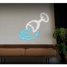 Biz Bu İşin Keyif Kısmındayız Şarap Bardağı Figürlü Neon Tabela