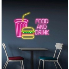 Biz Bu İşin Keyif Kısmındayız Food And Drınk Yazılı ve Şekilli Neon Tabela