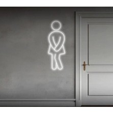 Biz Bu İşin Keyif Kısmındayız Wc Yönlendirme Insan Figürlü Neon Tabela