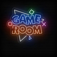 Biz Bu İşin Keyif Kısmındayız Game Room Yazılı ve Şekilli Neon Tabela