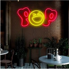 Biz Bu İşin Keyif Kısmındayız Pop Yazılı ve Şekilli Neon Tabela