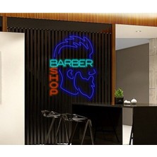 Biz Bu İşin Keyif Kısmındayız Barber Shop Yazılı ve Şekilli Neon Tabela