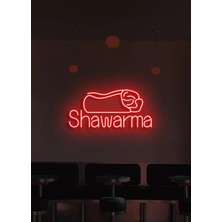 Biz Bu İşin Keyif Kısmındayız Shawarma Yazılı ve Şekilli Neon Tabela