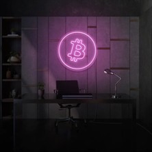 Biz Bu İşin Keyif Kısmındayız Bitcoin Logo Neon Tabela
